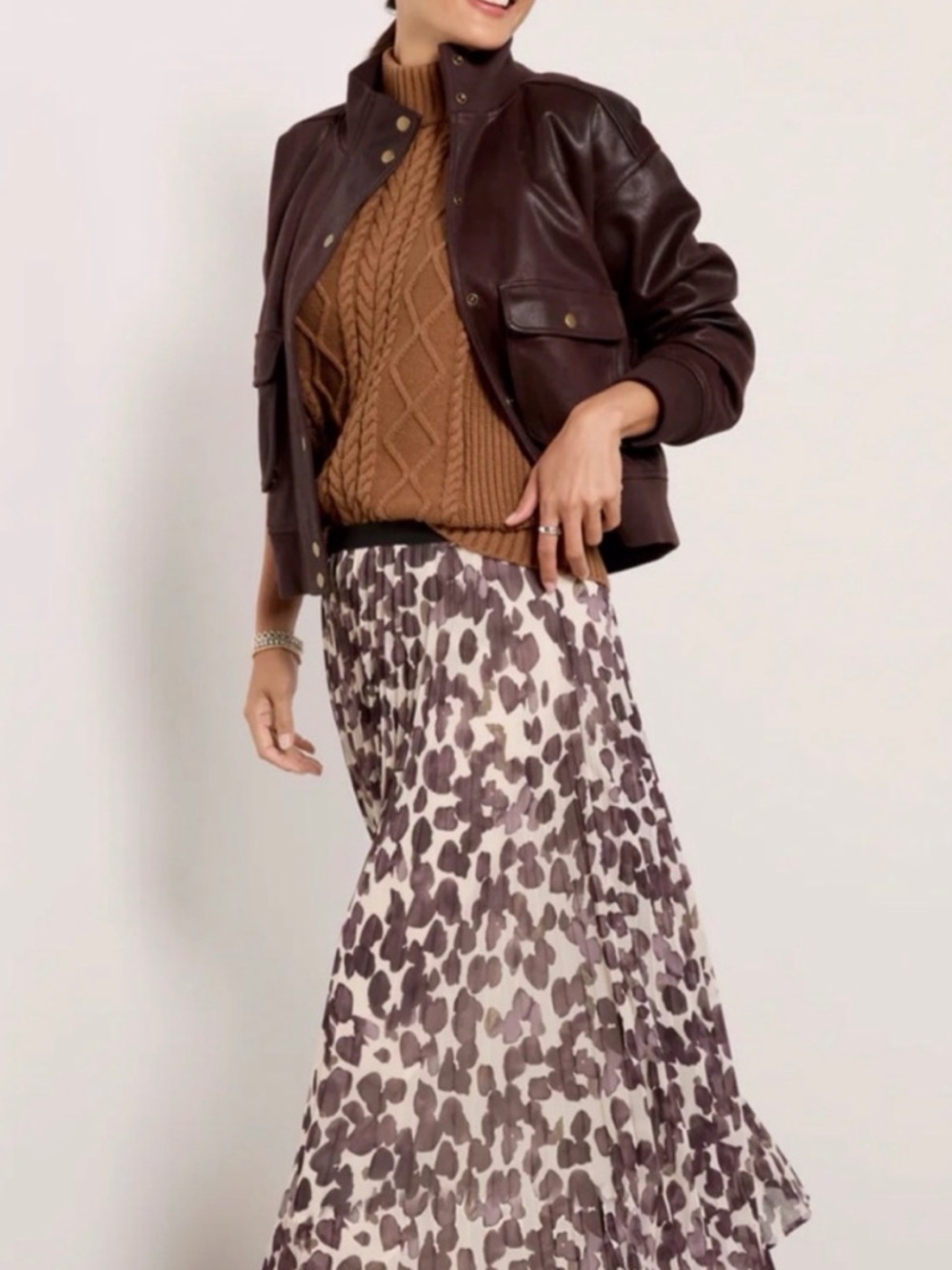 Evereve Women's Aviator Bomber Jacket In Brown Size XS Capsule Minimalist Euc